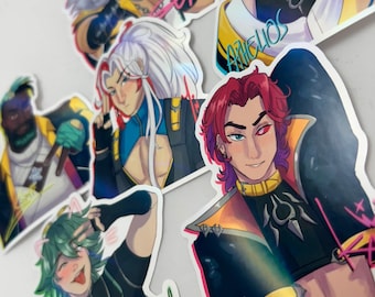 Heartsteel Vinyl Stickers with Holographic Rainbow Finish