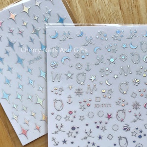 holographic star NAIL STICKER , peel off decal