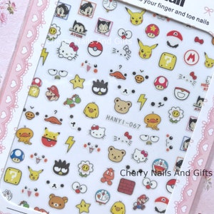 Japanese Anime & Game Characters nail sticker
