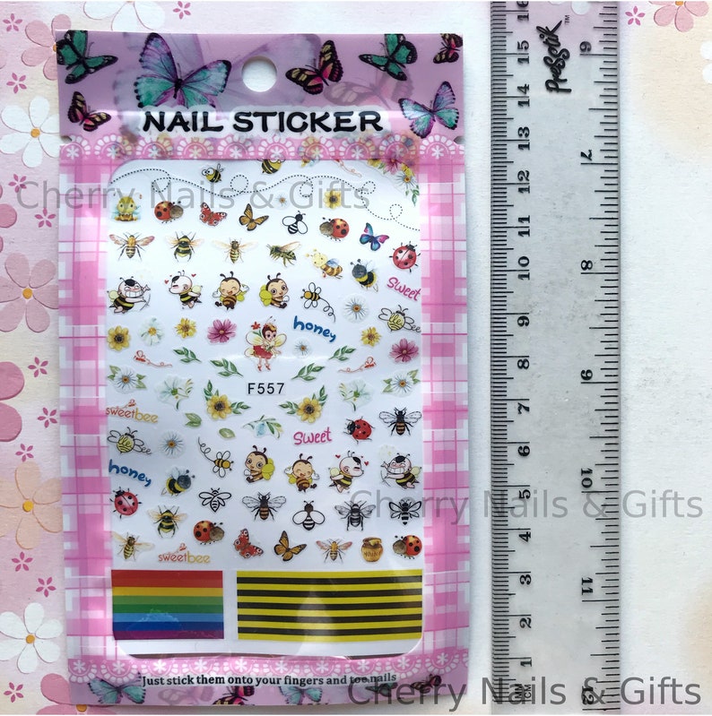 Nail art sticker decal bee image 1