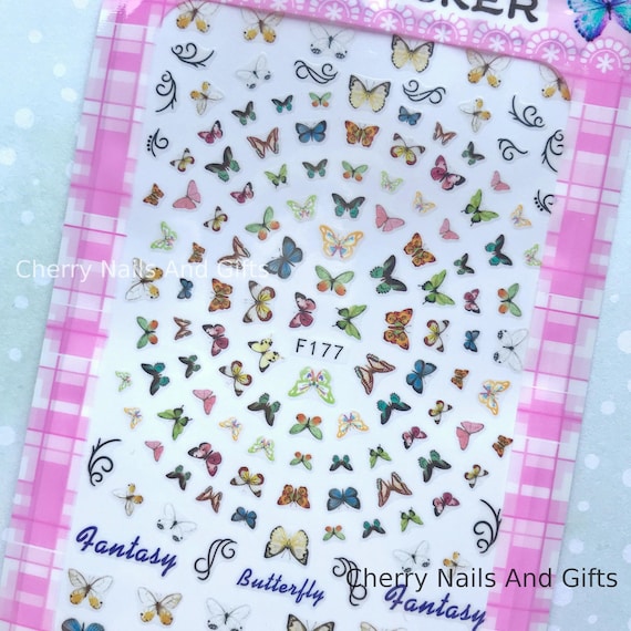 Butterfly nail sticker art, self adhesive decal