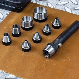 Heavy Duty Hollow Punch Set, Interchangeable Leather Hole Tool, DIY Craft Grommets Belts