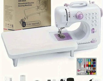Electric Sewing Machine – 12 Stitch, Dual Speed, with Extension Table