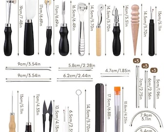Leatherworking Hand Tool Set – DIY Stitching, Carving & Repair Kit with Waxed Thread and Groover