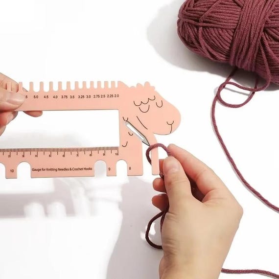 Sheep Head Gauge with Scissors Gauge for Knitting Needles and Crochet Hooks Ruler Tool Швейная Фурнитура