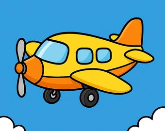 Libro para colorear de aviones para niños - 15 páginas imprimibles - Descarga digital