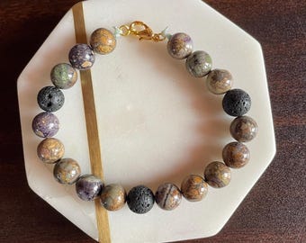 Pulsera de jaspe terrá púrpura