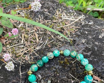 Pulsera de jaspe con impresión de esmeralda