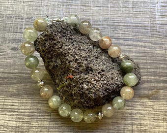 Pulsera de lodolita verde menta