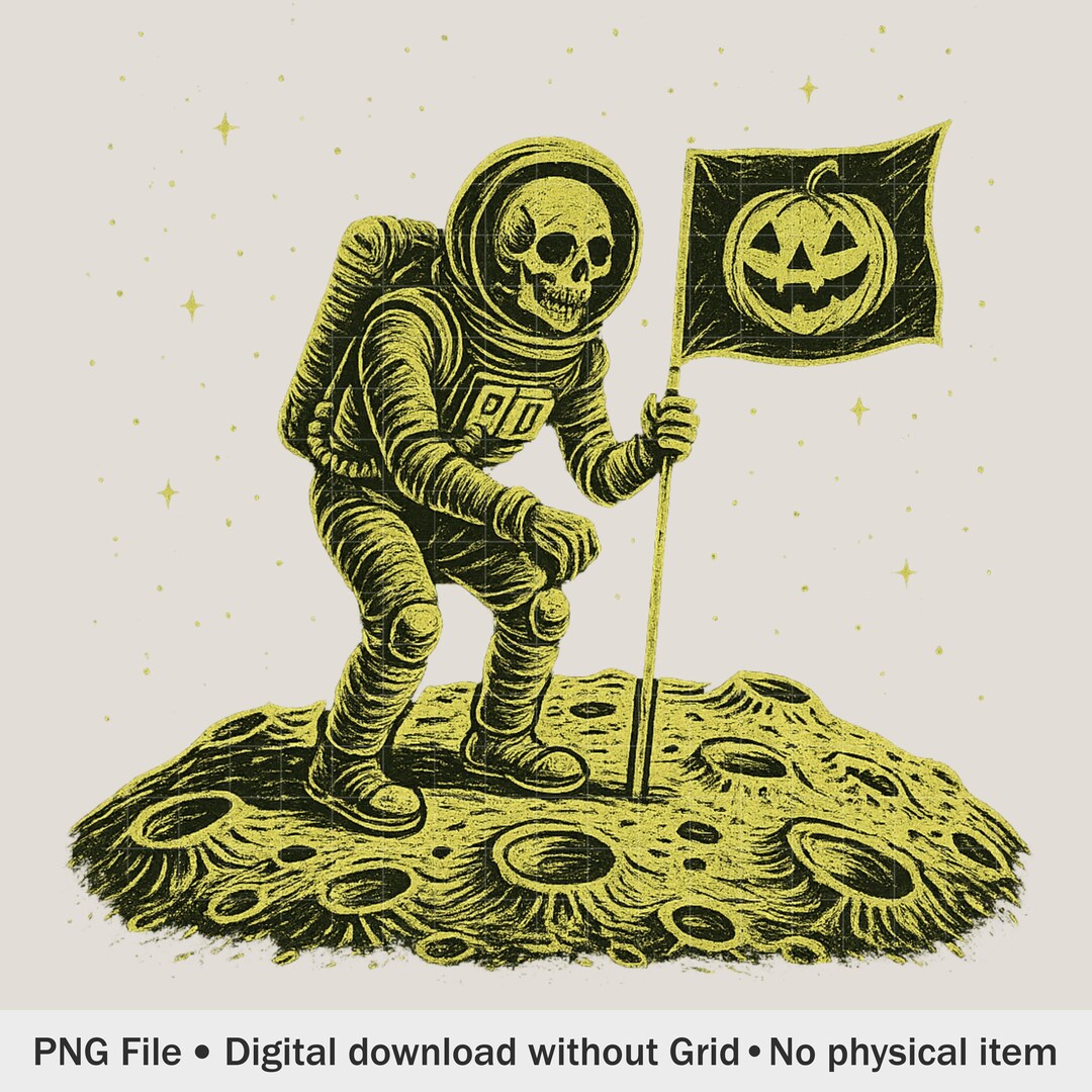 Spooky Skeleton Astronaut PNG: Halloween Space Art (digital Download - Etsy