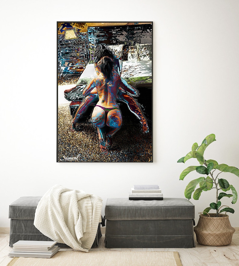 Lesbian Art Prints Sexy Lesbians Lesbian Couple Sapphic Art Print