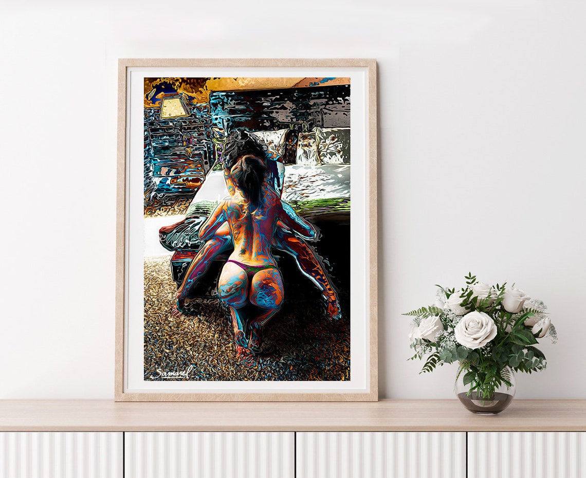 Lesbian Art Prints Sexy Lesbians Lesbian Couple Sapphic Art Print