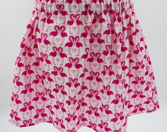 Girls aline skirt - sizes 000 to 6 - retro flamingo - baby, toddler, kids