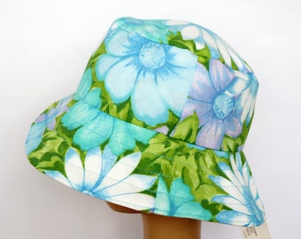 Sombrero reversible para bebé/niño: sombrero para el sol con estampado floral vintage