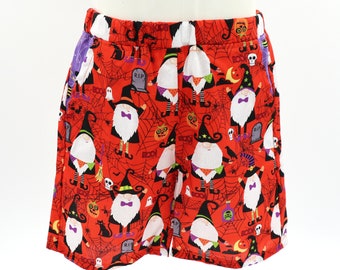 Kids shorts with pockets - sizes 000 to 6 - halloween elves - unisex baby, toddler, kids