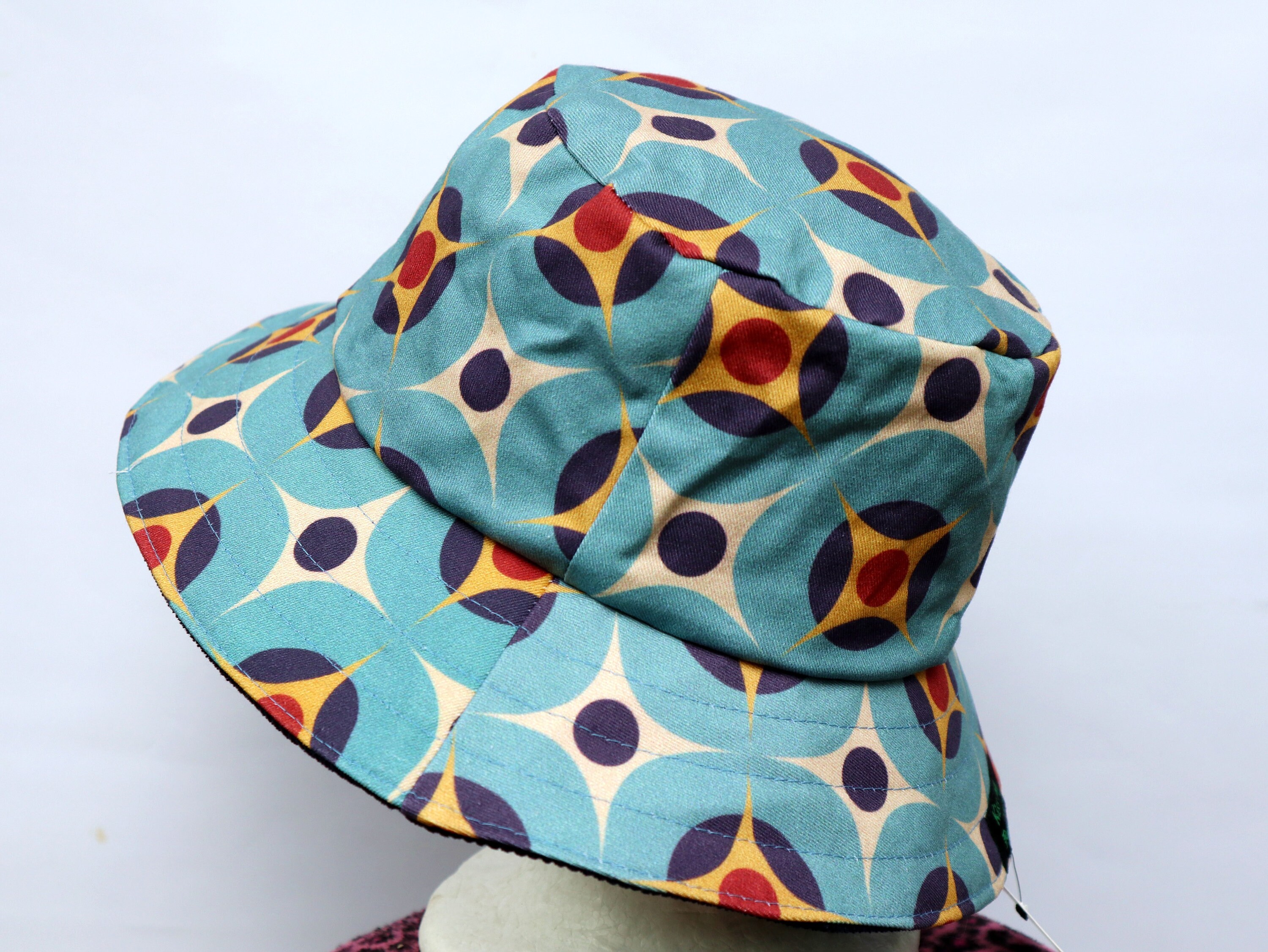 Teen / Mens Reversible Bucket Hat Retro 