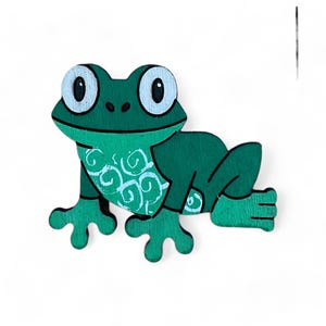 Australian animal brooch / pin - Tree Frog - wooden, hand painted, dangle earrings, Australiana, Aussie souvenir