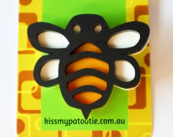 Bee Brooch / Pin - laser cut acrylic - bumblebee