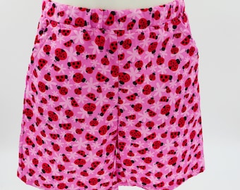 Kids shorts with pockets - sizes 000 to 6 - ladybug - girls, baby, toddler, kids