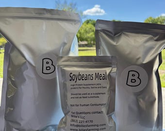 Sojabohnenschrot - Proteinreiche Ergänzung (45%) für Geflügel, Schweine und Täglich Nicht für den menschlichen Verzehr. Mehrere Größen