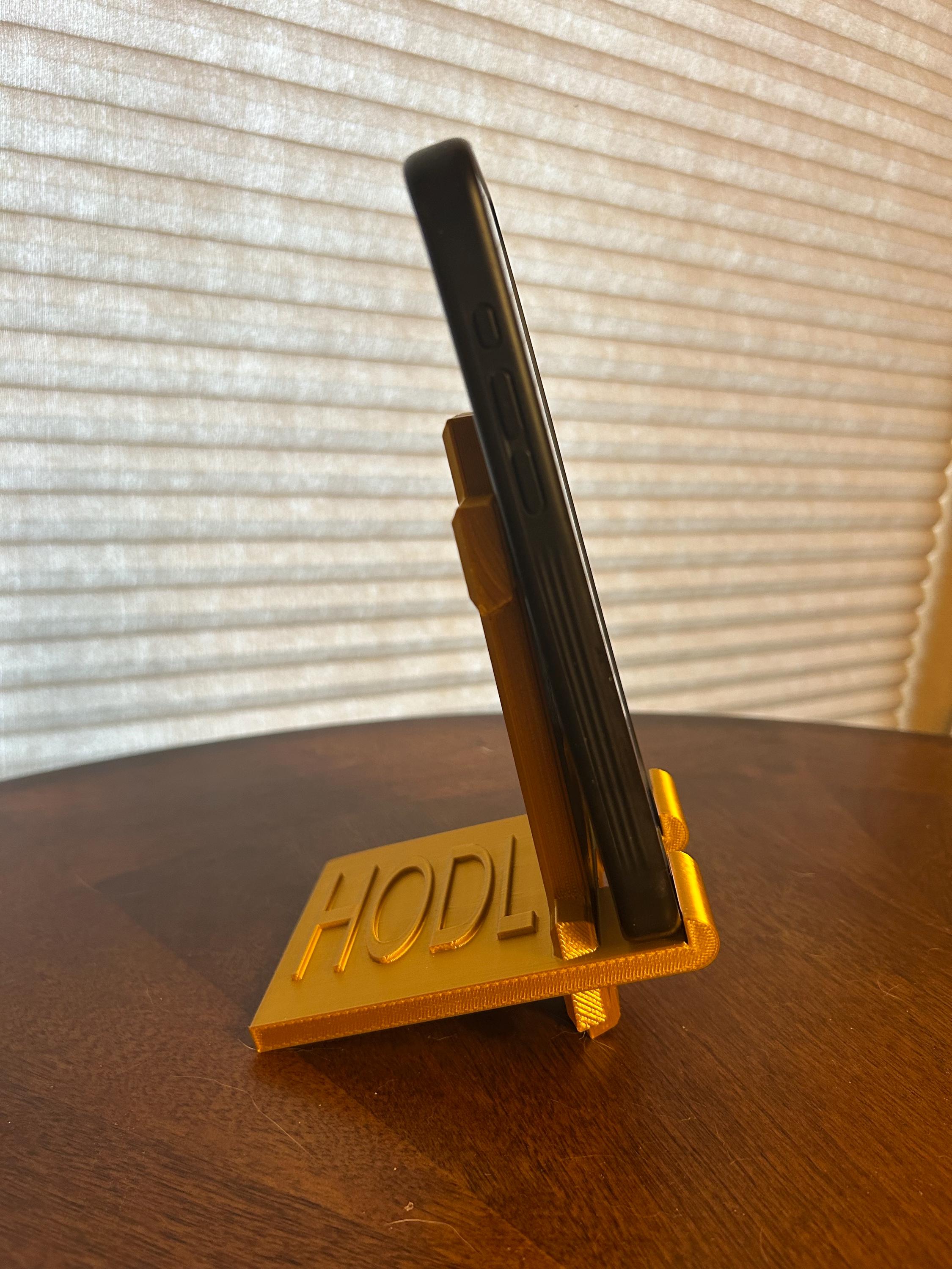 Gold Bitcoin Phone Stand: HODL 3D Printed Tablet Holder - Etsy