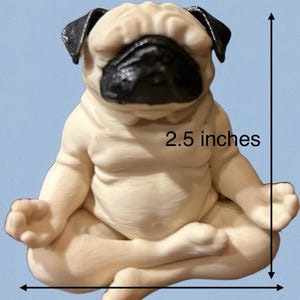 Pug fridge magnet, meditating pug, refrigerator magnet, fawn pug
