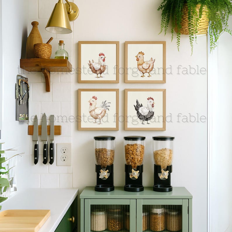 Printable Watercolor Chicken Art - Etsy