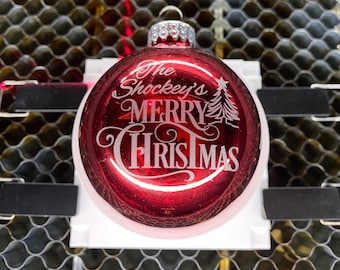 Plantilla de bola de cristal navideña de 65 mm y 100 mm STL — Descarga digital / Soporte de adorno impreso en 3D para grabado láser / XTool S1 Laser