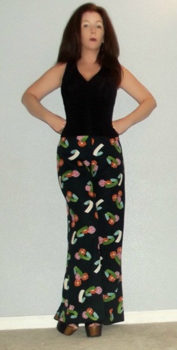 906 MOD Vtg 60s 70s XS S High Waist Abstract Flor… - image 3