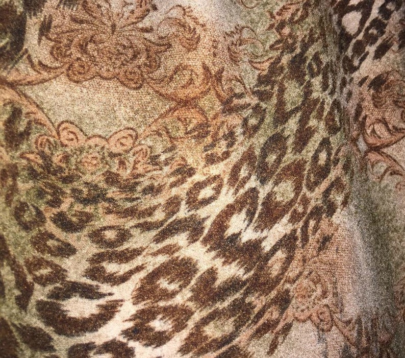 SM Vtg 80s LEOPARD Print Babydoll Dolly Boho Hippie Micro Mini Dress Tunic
