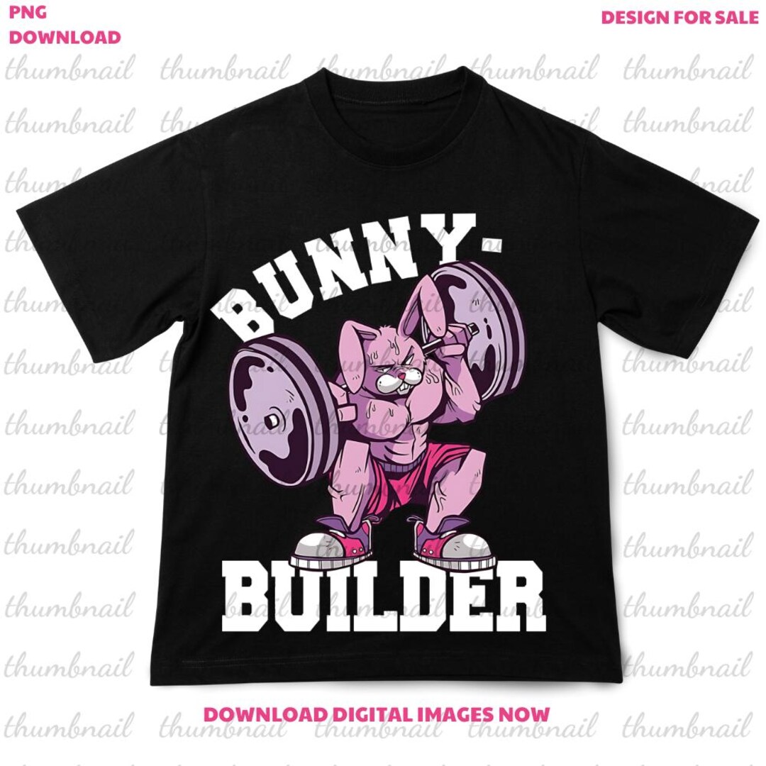 Bunny Builder SVG PNG, Funny Gym Rabbit Clipart, Muscle Bunny ...