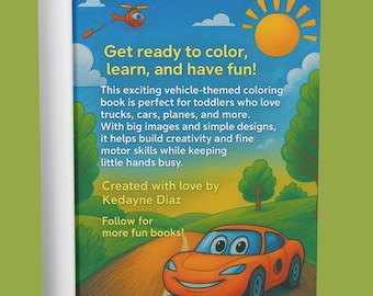Car,truck and more coloring book for kids 2 to 4 years