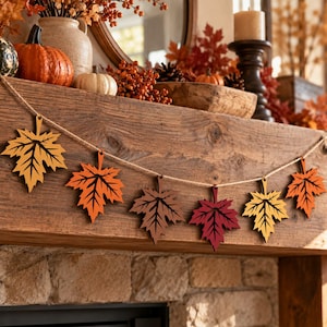Maple Leaf Ornament SVG DXF, Autumn Leaf Laser Cut File, Fall Wood Decor, Hanging Leaf Ornament, CNC Cut Design