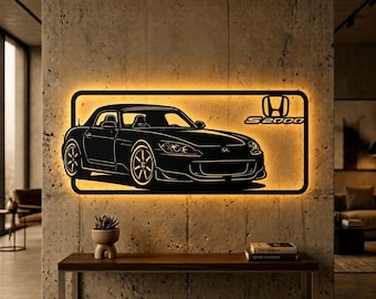 Pakiet Honda S2000 SVG DXF | Grafika ścienna JDM | Plik do cięcia laserowego S2000 | Wektor cięty plazmą CNC | Sylwetka Hondy S2000 w formacie SVG