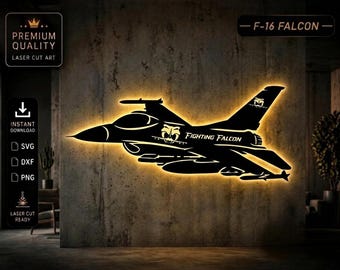 F-16 Fighting Falcon Jet Silhouette SVG | Military Aircraft Vector Art (Digital Download)