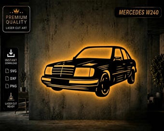 Mercedes W240 Classic Car Dxf Vector Silhouette Laser Cutting File