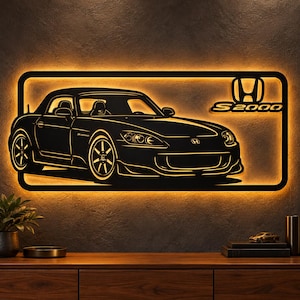 Honda S2000 DXF SVG, JDM Roadster Laser Cut File, Sports Car Wall Art, Cnc Garage Decor Design