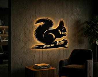 Pakiet Wiewiórka SVG DXF | Sylwetka zwierzęcia leśnego | Plik wycinany laserowo | Rustykalna sztuka ścienna w lesie