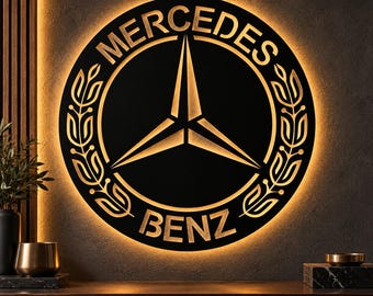 Logotipo da Mercedes-Benz em DXF e SVG | Arte de parede para carros de luxo | Design decorativo em metal cortado a laser
