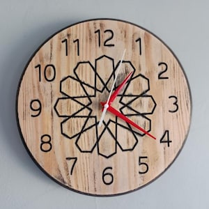 Wall Clock, Rustic Style, Wood, Wall Decor