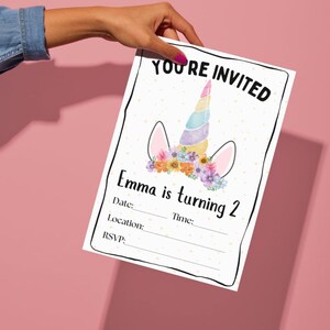 Unicorn Birthday Invitation
