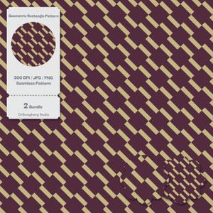 Papel digital con rectángulo geométrico de 12 x 12 pulgadas, diseño de bloques abstractos modernos sin costuras, 300 DPI, imprimible, para uso comercial, descarga instantánea.