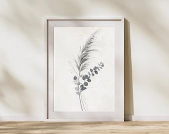 Modern Minimalist Botanical Wall Art Print - Abstract Greenery Home Decor