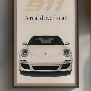 Porsche 911 Poster | Sportwagen Poster |  Supersportwagen |  Porzellanmanufaktur  Wanddekoration | Wandkunst | Poster |  Auto Poster |  Kunstdruck