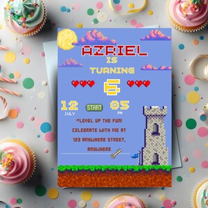 Gamer Party Birthday Invitation