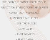 Elegant Wedding Table Decor Set: Menu, Place Cards, Table Numbers (Canva Template, Digital Download)