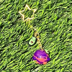 Handmade Avocado Chick Polymer Clay Bag Charm