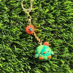 Handmade Orange Chick Polymer Clay Bag Charm
