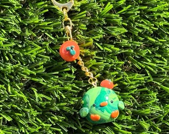 Handmade Orange Chick Polymer Clay Bag Charm