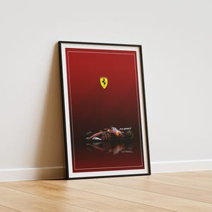 Ferrari F1 Digital Print – Custom Formula 1 Car Poster – Lewis Hamilton Scuderia Motorsport Wall Art